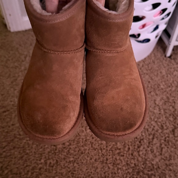 UGG Kids\' Tan Suede Boots with Cream Lining